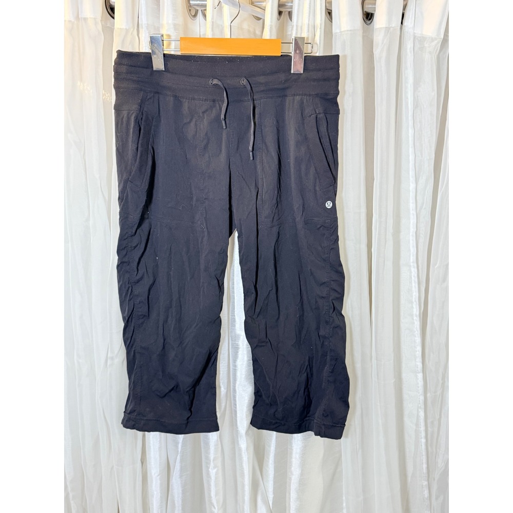 Lululemon Studio Crop II Womens 8 Black Ruched Tapered Jogger LW6601S